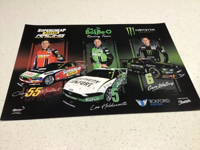 V8 Supercars Ford Official Racing Team Poster,Bottle O,Tickford Supercheap Auto