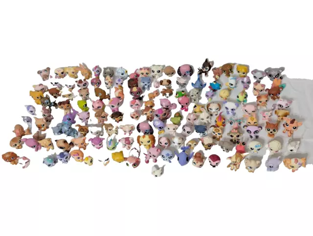 Large 140 Mixed Lot of Littlest Pet Shop Toy Animals LPS UNSEARCHED No Res🔥