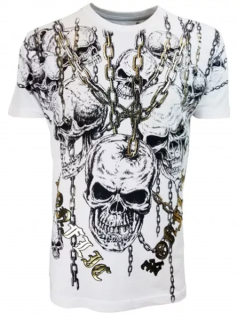 KONFLIC [CATENE TESCHIO] T-SHIRT BIKER TESCHIO TATUAGGIO HARLEY LOS ANGELES Conflic -