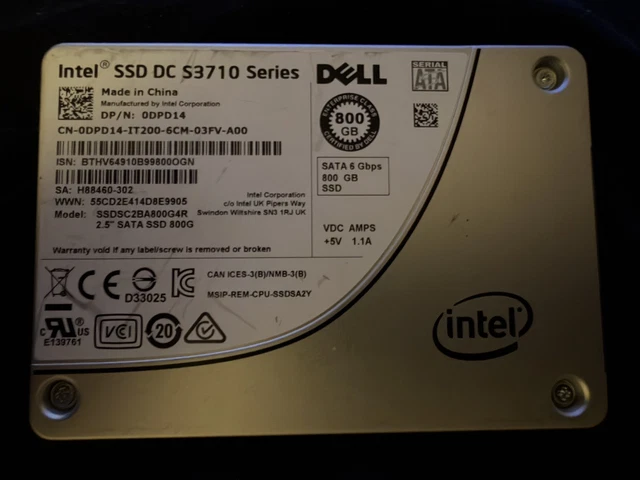 INTEL SSD DC S3710 800GB 2.5in SATA III 6Gbps Internal SSD