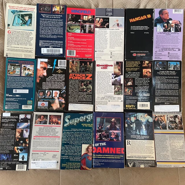 VHS CUT BOX/EX rental lot obscure RARE oop titles/all tested working ...