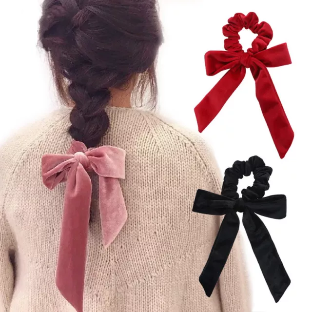 Velvet Scrunchies Elastic Hair Rings Scrunchy Bow Ponytail Holder Hair Tie Band