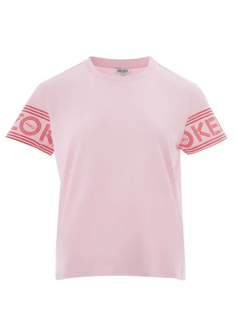 Kenzo Pink Cotton T-Shirt with Contrasting Logo
