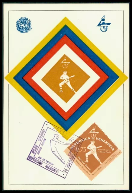 VENEZUELA MK 1961 SPORTS SPORT BASEBALL MAXIMUMKARTE MAXIMUM CARD MC CM bf06