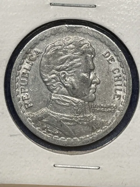 1956 - One Peso Coin from Chile, nice mid-grade coin