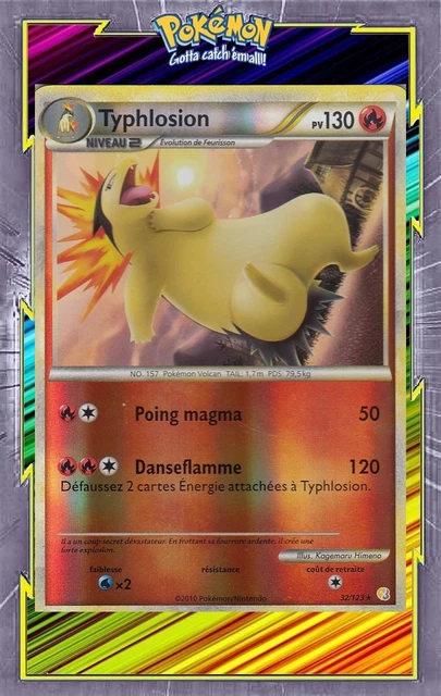 Typhlosion Reverse-HS01:HeartGold SoulSilver-32/123-Carte Pokemon Français