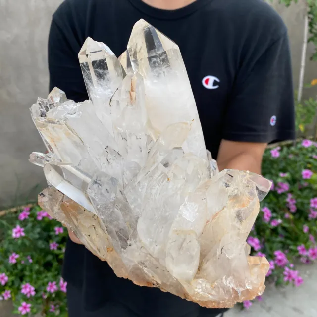 10.2lb Large Natural Clear White Quartz Crystal Cluster Rough Healing Specimen