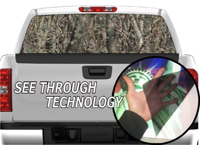 P335 CAMO CAMOUFLAGE Rear Window Tint Graphic Decal Wrap Back Pickup Graphics