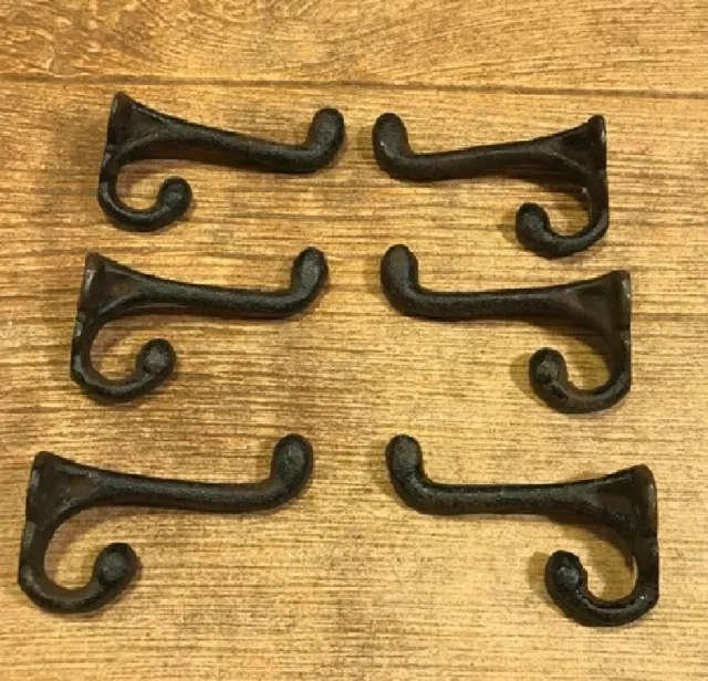 Double Acorn Wall Hooks Cast Iron Rust 3"deep (Set of 6) Home Decor 0170-531705R