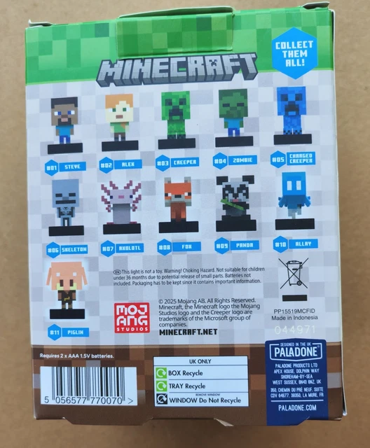 MINECRAFT (PIGLIN LIGHT) Icon Light Battery-Powered Gaming Room Decor £ ...