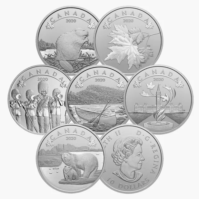 Limited Edition O Canada Complete Set of 6 Coins 1/2 oz Silver Canada 2020 $10