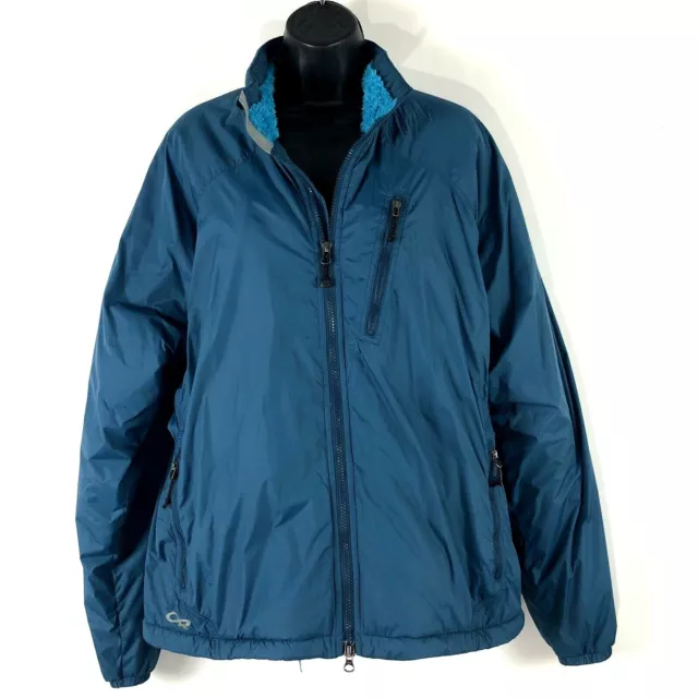 OUTDOOR RESEARCH WOMENS XL fur lined nylon zip jacket warm green fir ...