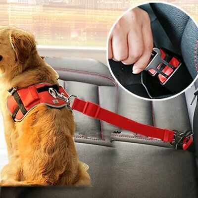Pet Dog Cat Car Safety Seat Belt Restraint Harness Adjustable Lead Collar Leash