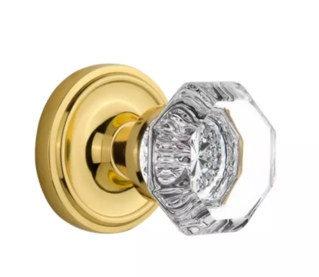Nostalgic Warehouse 716841 Classic Rosette with Waldorf Crystal Door Knob Single