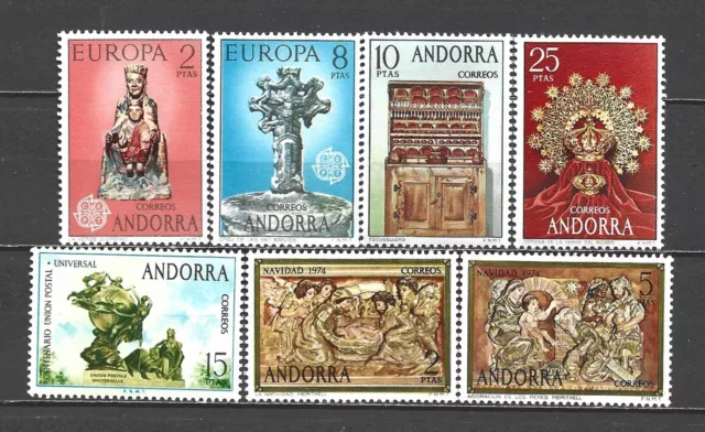 1974 Andorra Española Año Completo Edifil 89-95** Mnh Ver Foto