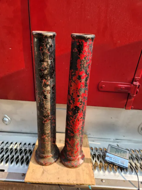 Pair Antique 24" Columns Cast Iron Stands sink legs Industrial Architectural