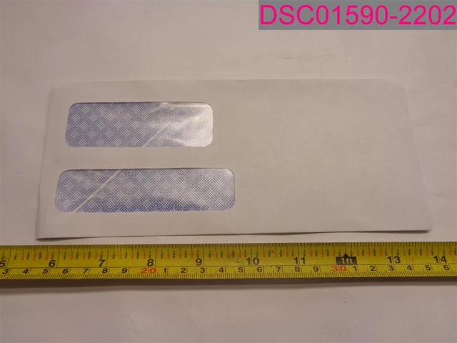 QTY=500; Amazon No.9 Double-Window Envelopes White 3-7/8"x8-7/8"