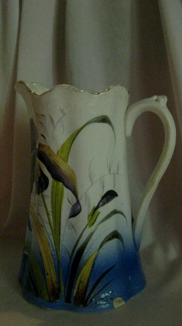 ancien BROC ou PICHET Faïence fine l'Est ? ART NOUVEAU 19-20e décor à l'IRIS
