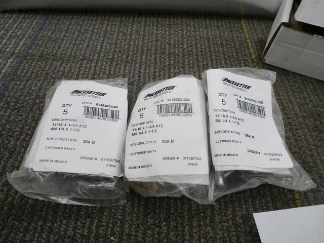15PACK NORTON 61463624387 VitrifiedMountedPoint, 11/16x 1-1/4", 60G