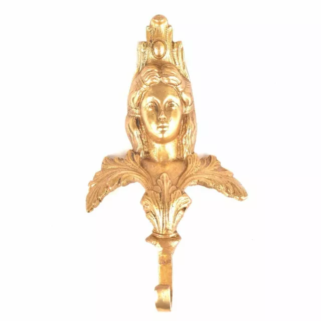 New Door Key Hanger Golden Antique Brass Wall Hooks English Lady Face Hat Rack