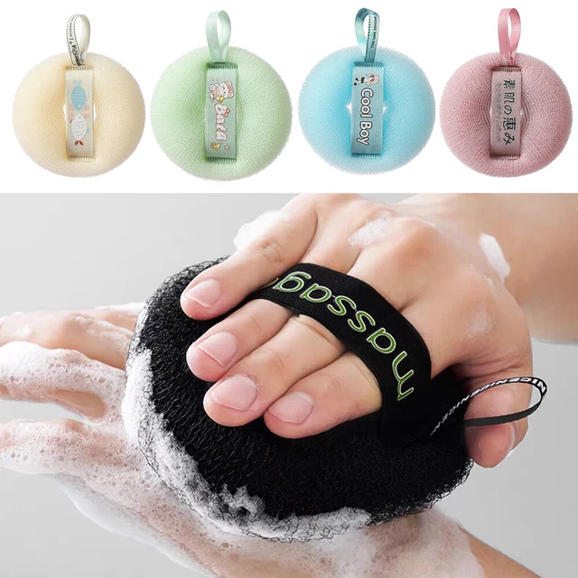 Kit 3 Pièces Pour Le Bain - Serviette, Gant De Crin Et Fleur De Douche En éponge Givrée Jaune, Pour Gommage Et Nettoyage Peau - 12