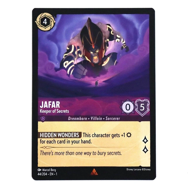 DISNEY LORCANA TCG Card JAFAR Keeper Of Secrets (Rare 44) Trading Card
