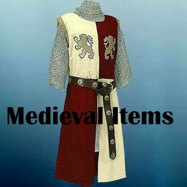 Tunique Médiévale Lion Coeur Tabard Reconstitution Robe Cosplay Costume...