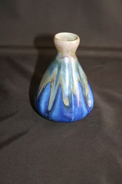 Vase en grès Méténier  -  bleu foncé et gris