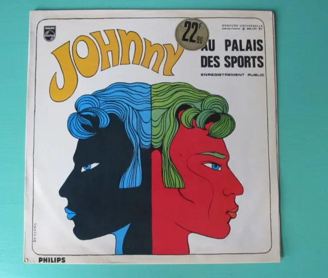 LP Johnny Hallyday ‎–Au palais des sports ( verso blanc - France 1967 )