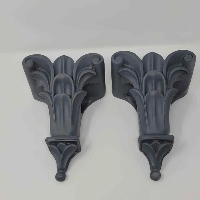 Vintage Curtain Rod Corbel Scarf Sconce Drapery Brackets French Victorian PrA