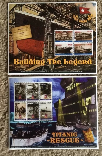 RMS TITANIC Madagascar 1998 2 sets stamps Building The Legend & Titanic Rescue