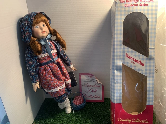 Heritage Mint Porcelain Doll “Samantha D-66”  Blue Eyes-Complete-1989 16"