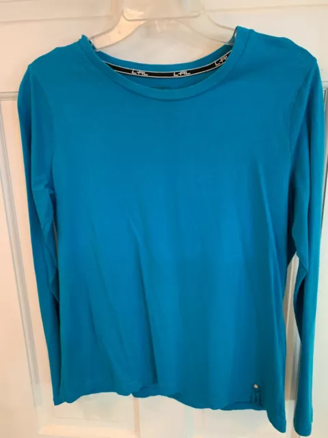 Ralph Lauren T Shirt Top Womens size L Blue Long Sleeve