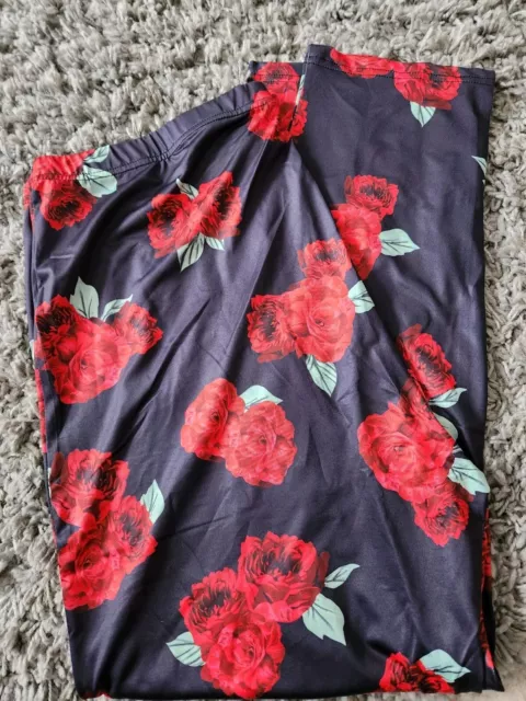 Ladies BNIP Navy Rose Print Leggings Size 4xl Fit 22-24-26