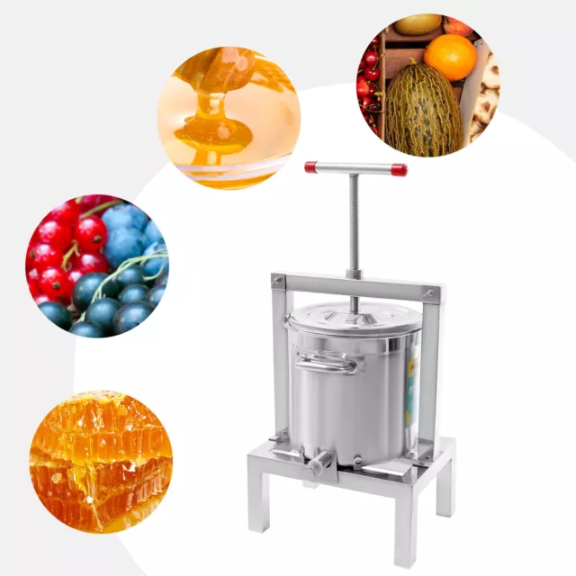 Stainless Steel Fruit Crusher 10L Manual Press Apple Grape Juicer Wine Making