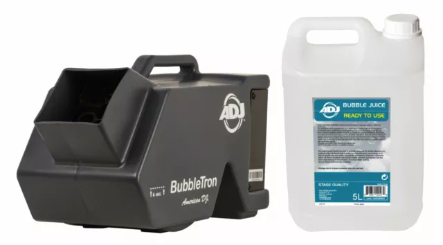 ADJ Bubbletron Seifenblasenmaschine Set Bubble Fernbedienung Blasen Fluid 2,5L