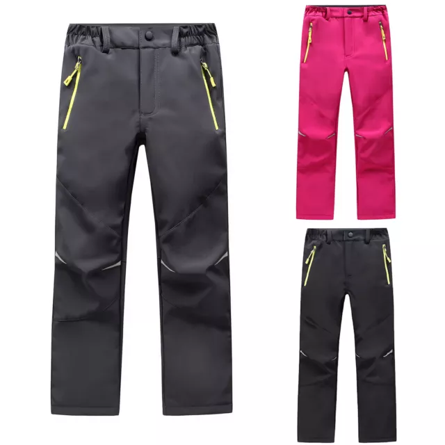 Kids Boys Girls Pants Climbing Streetwear Skiing Trousers Fleece Homewear Gym 3