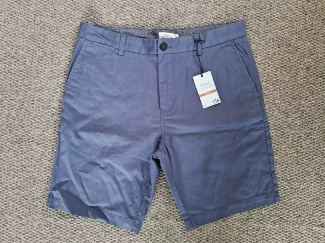 BNWT *Next* men's dusky mid blue chino shorts *sz 34*