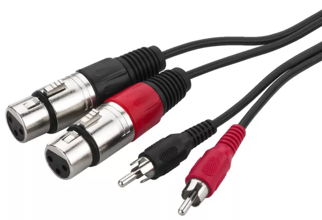 Monacor MCA-127J - Adapterkabel 2x Cinch-Stecker auf 2x XLR-female, 1m