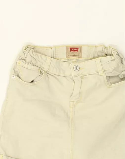 Gonna in denim LEVI'S 11-12 anni W22 cotone bianco AF53 3