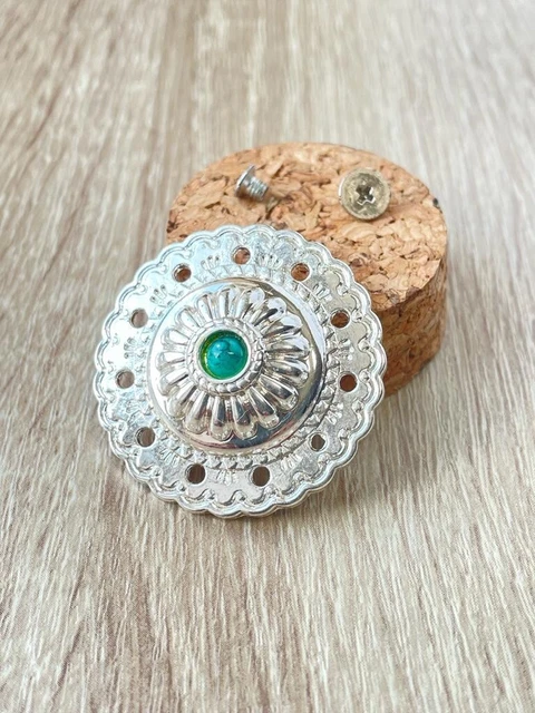 Vintage Hardware Türkis Südostblume Lederhandwerk Sattelbeschläge