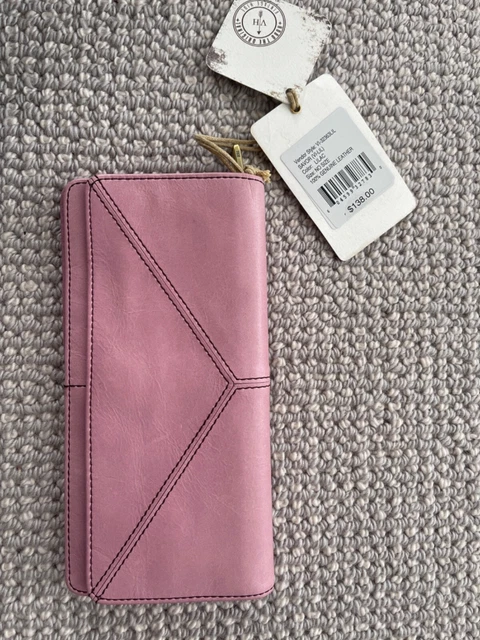 HOBO INTERNATIONAL SADIE PURPLE EGGPLANT Leather Trifold Wallet