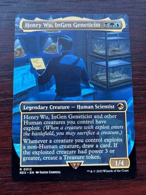 1x BORDERLESS HENRY WU, INGEN GENETICIST - Jurassic Park - MTG Magic