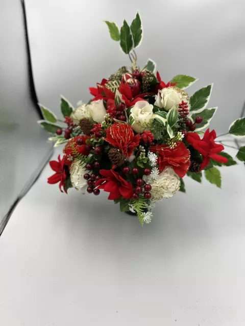 Quality Artificial Christmas  Arrangement Grave vase / Memorial / LARGE 42cm Tal