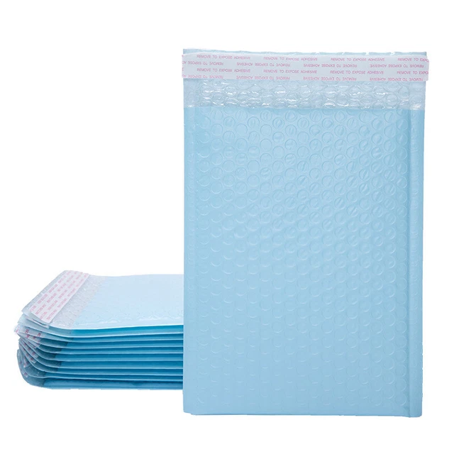 10 pz buste imbottite azzurre 15 x 11 cm blu chiaro bolla spedizione autosigillante B LM❤