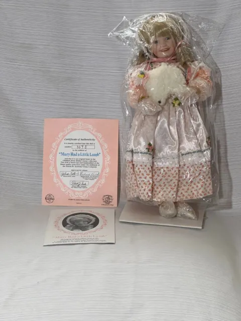 Mary Had a Little Lamb Doll w/ display stand excellent condition