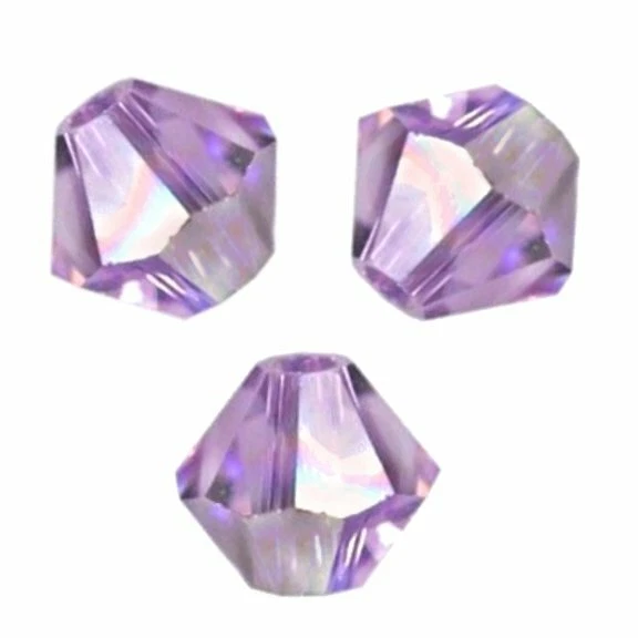 20 Perles Toupies 4mm Cristal Swarovski - VIOLET AB