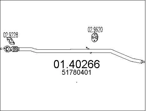 TUYAU D'éCHAPPEMENT FIAT PUNTO 1.2 60,PUNTO CAMIONNETTE - 3/5 PORTES 1.2 60