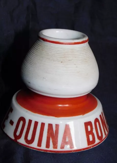 pyrogène ancien Gentiane quina  Bonal H 9cm  D 9.7  porcelaine bistrot vers 1900
