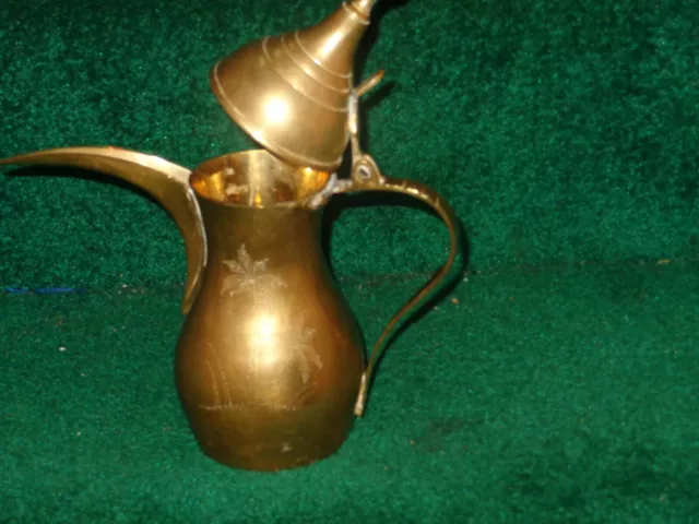 11 Inch Vintage Hand Made Brass Tea Pot  Dirham U. A. E. Never Used Nice # 535 2